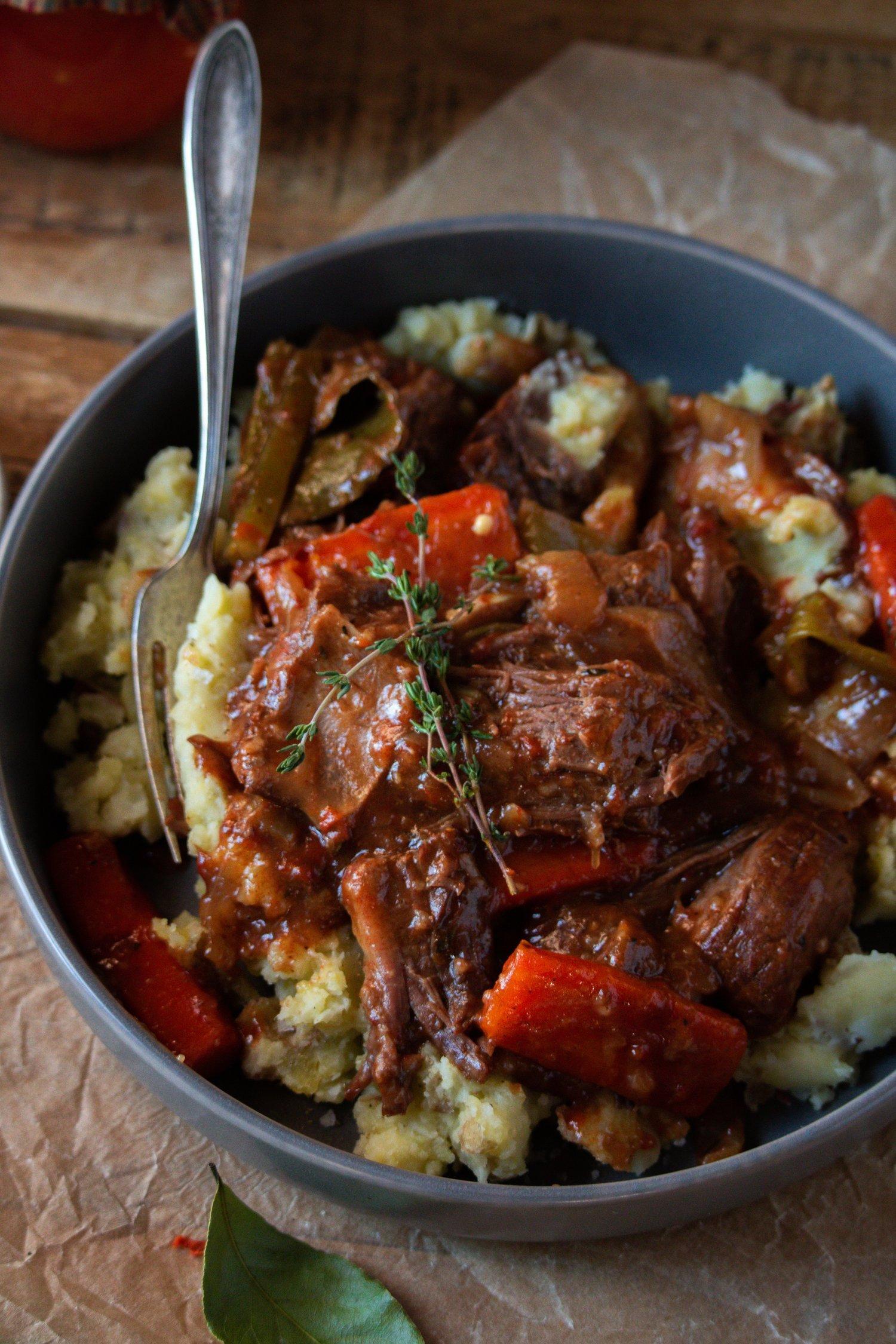 Classic Beef Arm Pot Roast with Carrots & Mashed Potatoes — Under ...