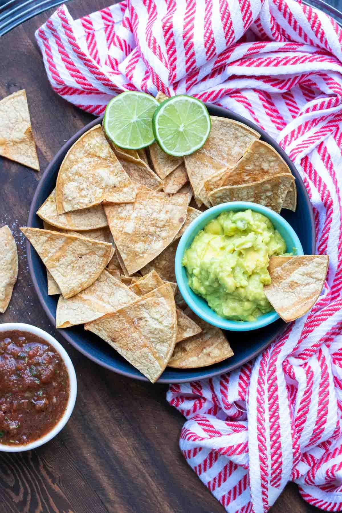 Baked Corn Tortilla Chips (Oil-Free) - Veggies Don't Bite