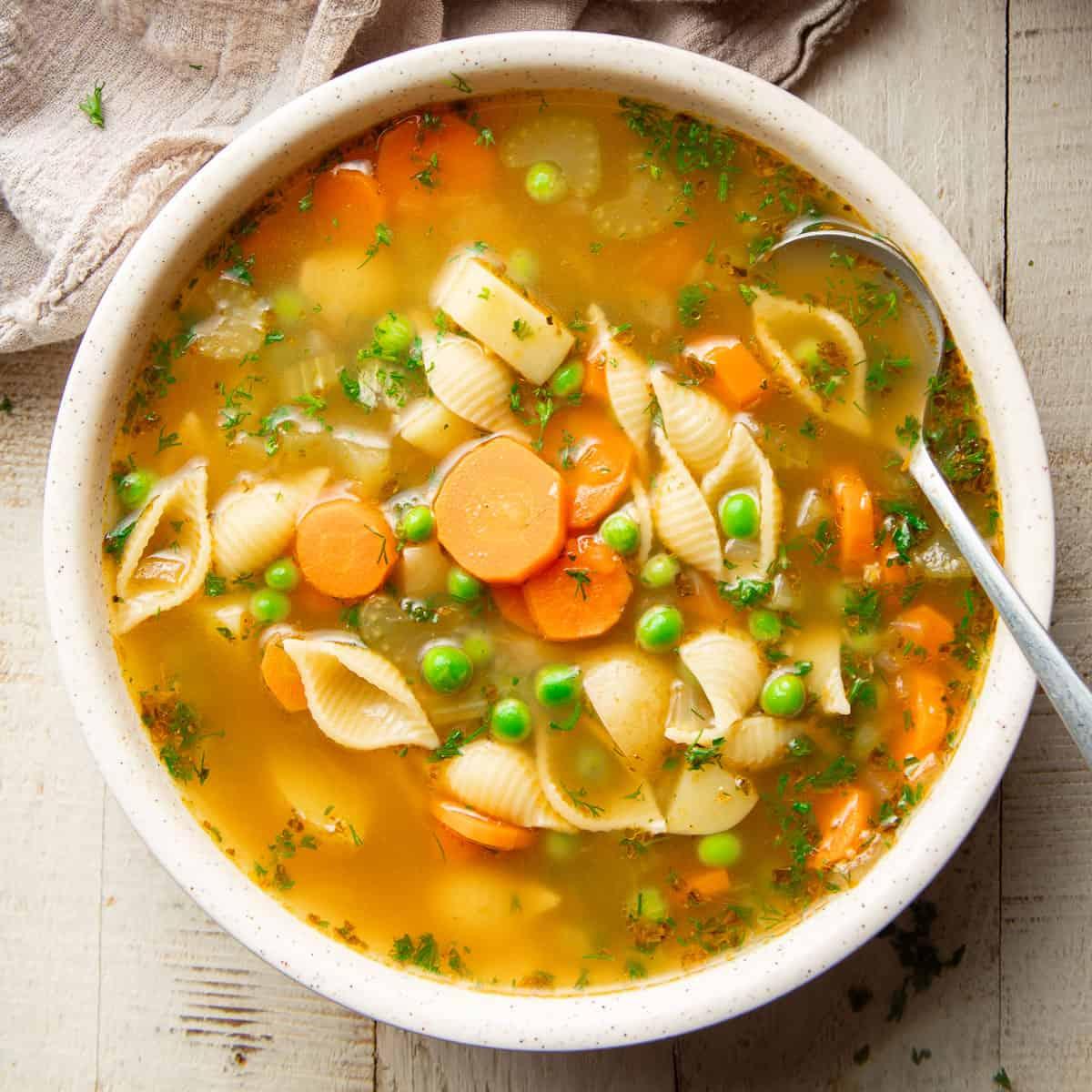 Easy <b>Vegetable Noodle Soup</b> - Connoisseurus <b>Veg</b>