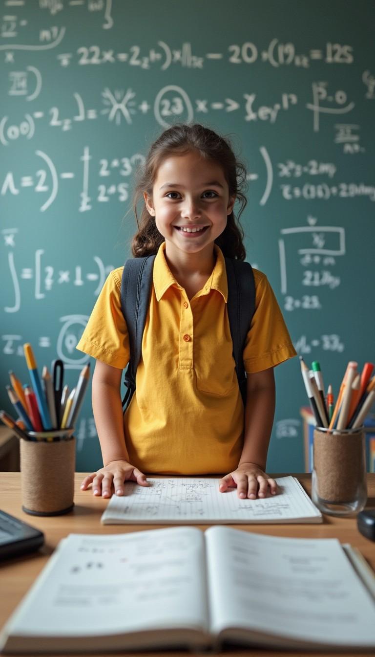 Confident Student <b>Engaging</b> with <b>Math Tools</b> | Stable Diffusion <b>Online</b>