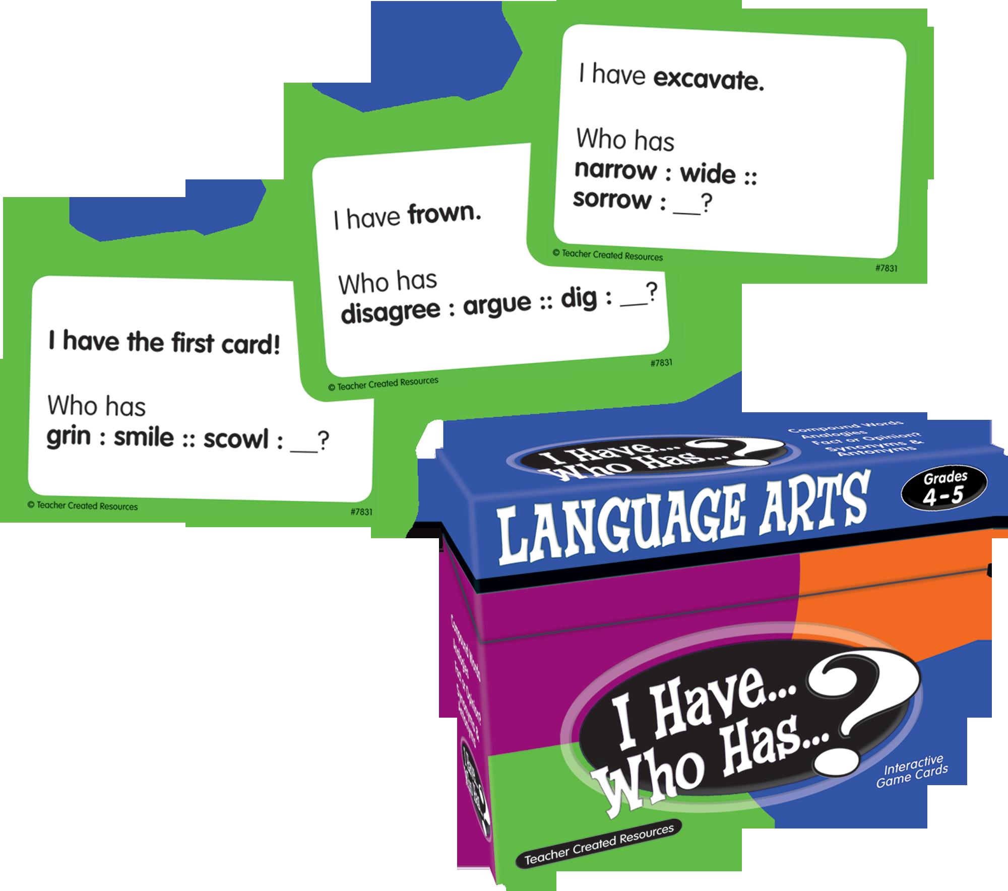 I Have, Who Has <b>Language Arts Game</b> Grade 4-5 - TCR7831 | Teacher ...